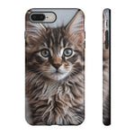 Maine Coon Kitten Phone Case, Tufted Ears Macro Portrait Cover
