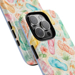 Watercolor Flip Flops pattern Tough Case | Beach Shells Phone Cover