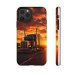Classic Semi Truck Sunset Highway Phone Case Tough Case