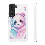 Pastel Panda Phone Case, Glitch Color Block Cover
