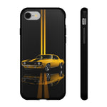 Yellow Camaro Z28 Phone Case, Classic Muscle Car Studio Stripe Cover
