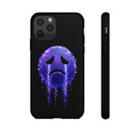 Glitch Sad Face Phone Case, Anime Melt Static Tough Cover