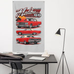 1965 Malibu SS Convertible Red Banner 34x56 Garage Man Cave Wall Decor Gift