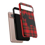 Scottish Terrier Silhouette Plaid Art Tough Phone Case