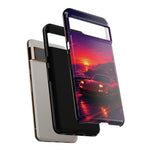 FD RX-7 Retro Sunset Sports Car Tough Case | Neon Vaporwave Beach Drive