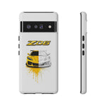 Z06 Corvette Phone Case, Yellow Sketch Reveal Chrome Cover