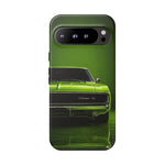 Green Charger RT Phone Case, Lime 68 Classic Muscle Car Cover, Mens Gift