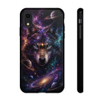 Cosmic Wolf Phone Case, Galaxy Nebula Portrait Tough Cover, Gift
