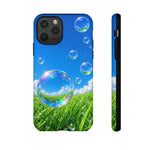 Bubbles Over Grass phone case | Tough Cover