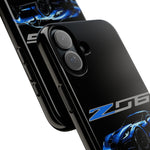 Blue C7 Z06 Sports Car Tough Phone Case Track Style Cover Gift