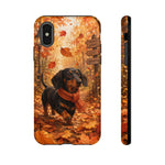 Dachshund Autumn Stroll Dog Tough Phone Case