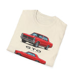 Red 1965 GTO Car Illustration T-Shirt | Classic Muscle Car Trio Tee