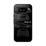 RX-7 Blueprint Phone Case | JDM Car Silhouette Tough Cover