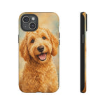 Goldendoodle Fluffy Curls Portrait Art Tough Phone Case