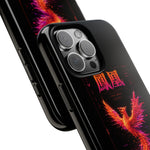 Glitch Phoenix Rising Art Tough Phone Case - Orange Pink Neon