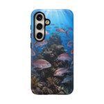 Snapper Reef Phone Case, Sunlit School Ocean Fishing Tough Cover