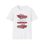 Red 1966 Continental Classic Car T-Shirt | Vintage Convertible Illustration