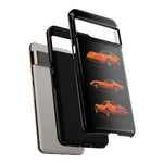 C3 Corvette Art Phone Case Orange, Three-View Vector Cover, Gift