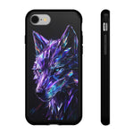Holographic Wolf Phone Case, Fractured Prism Iridescent Cover