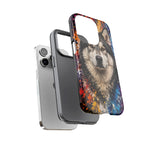 Alaskan Malamute Portrait Tough Phone Case - Vivid Paint Splatter