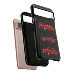 C4 Corvette Art Phone Case Red, Three-View Vector Cover, Gift