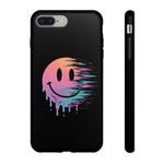 Melting Glitch Smiley Face Phone Case Trippy Tough Case