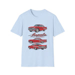 Red Vintage 1960 Chevy Impala Trio T-Shirt | Classic Car Illustration