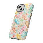 Watercolor Flip Flops pattern Tough Case | Beach Shells Phone Cover