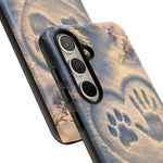 Pet Paw Print Phone Case Snow Heart Tough Cover Gift Art