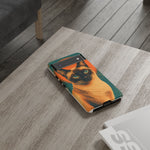 Siamese Cat Retro Halftone Portrait Case - Orange Teal Print
