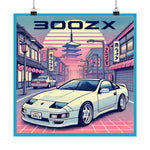 300ZX Poster JDM Drift Car Tokyo Sunset Vaporwave Retro Wall Art