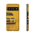 Yellow Skyline Phone Case, R34 GTR 90s JDM Legend Tough Cover for Men Gift