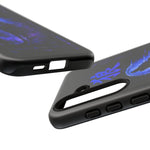 Glitch Wolf Howl Art Tough Phone Case - Blue Violet