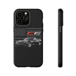 Black C6 Phone Case American Sports Car Tough Cover Gift