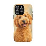 Goldendoodle Fluffy Curls Portrait Art Tough Phone Case