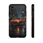 Orange Datsun 240Z on Rainy City Street phone case | Tough Cases