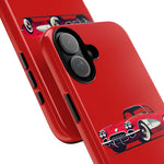 Red Classic Corvette C1 Illustration phone case | Retro Car Tough Case