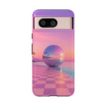 Retro Vaporwave Sunset sphere phone case | protective cover