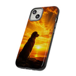 Golden Retriever Golden Hour Silhouette Art Tough Phone Case