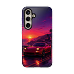 FD RX-7 Retro Sunset Sports Car Tough Case | Neon Vaporwave Beach Drive