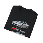 Silver 2007 C6 Z06 Illustration T-Shirt | Sports Car Trio