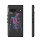 Neon Anatomical Skeleton Phone Case | Internal Displacement Art
