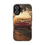 Miata Phone Case, Red JDM Roadster Golden Hour Trail Cover, Gift