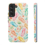 Watercolor Flip Flops pattern Tough Case | Beach Shells Phone Cover