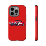 Red Classic Corvette C1 Illustration phone case | Retro Car Tough Case