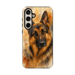 German Shepherd Loyal Watercolor Portrait Art Tough Phone Case