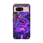 Neon Dragon Smoke Trail Vaporwave Art Tough Phone Case