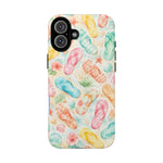 Watercolor Flip Flops pattern Tough Case | Beach Shells Phone Cover