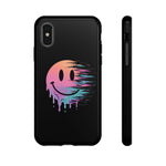 Melting Glitch Smiley Face Phone Case Trippy Tough Case