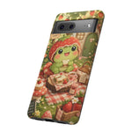 Cute Kawaii Frog Phone Case Strawberry Picnic Tough Cover Gift Art